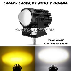 Lampu Tembak Laser D2 Mini High Low Putih Kuning Waterproof 10watt/ Lampu Tembak D2 Mini Laser Led / Lampu Sorot Motor / Lampu Laser / Lampu D2 Laser