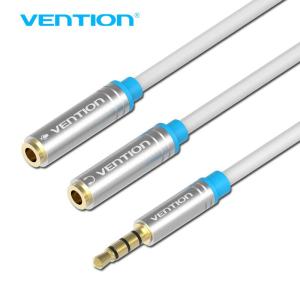 3.5mm Audio Splitter Earphone Extension Audio Cable Earphone Audio Splitter Adapter 1 Male to 2 Female Extension Aux Cable Black