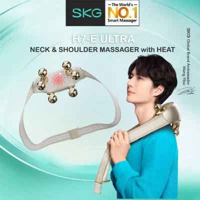 SKG H7 Ultra-E Neck & Shoulder Massager with Heat Pain Relief Deep Tissue 6D Kneading for Neck Back Shoulder Legs
