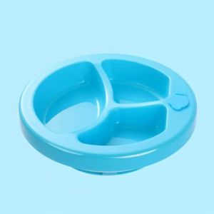 Piring Penghangat Makanan Bayi Silikon Baby Water Insulation Plate Anti Slip BPA FREE / Alat Makan MPASI 3 Sekat Anti Tumpah - HOMIA