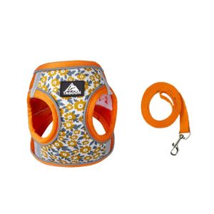 SDFSF Reflective Pet Harness Anti Escape Floral Dog Leash Set Dog Walking Supplies Meash Cat Chest Strap Small Dogs