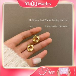 S925 Silver Earring Fashion Irregular Triangle Stud Minimalism Earring Subang Anting-Anting Murah 轻奢侈哑光超仙冷淡风耳环耳环女