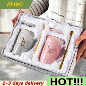 PkYeG Mr And Mrs Coffee Mugs Creative Couples Ceramic Cups Wedding Gifts For Newlyweds Cup Set Perfect Gift-Set For Engagement
