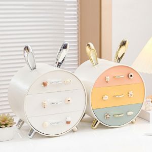ANGY Drawer Type Cosmetics Storage Rack Large Capacity Plastic Stationery Storage Box Stylish Space Saving Childrens Hairpin Storage Box for Home