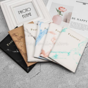 O-KAY Tas Paspor Klip Tiket Klip Paspor Marmer Penutup Paspor Perjalanan Pemegang Klip Paspor Pemegang Kartu Kredit Tas Pemegang Kartu Kredit Folder Identifikasi Mode Penutup Paspor