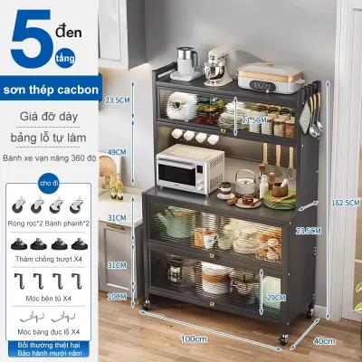 BMZAR Kệ Tủ Bếp Đa Năng Tủ Bát Đĩa Trưng Bày Đồ Dùng Nhà Bếp Tủ Bát Đĩa Kệ Lò Vi Sóng