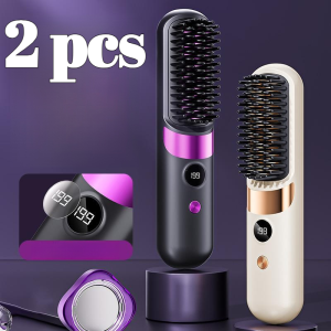 Wireless Hair Straightener with Negative Ion Function Anti Scalding and Protective Portable Styling Comb for Home Use无线四档护发直发梳