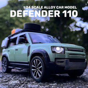 1:24 Scale Land Rover Defender 110 Alloy Car Model Diecast Car Sound Light Car Lovers Collection Kids Birthday Gift Metal Boys Toys
