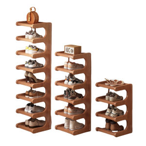 Doorway Bamboo Shoe Rack / Shoe Cabinet / Narrow Multi-layer Storage Rack For Corners / Space-Saving Shoe Cabinet Local Stock