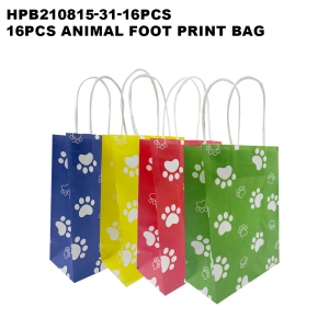 16PCS Animal Footprint Paper Favor Bags for Gifts