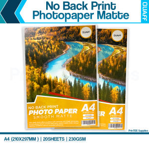 PrinTEE - QUAFF Matte Photopaper 230GSM - A4 | Tree Type | No Back Print | for Inkjet Printers