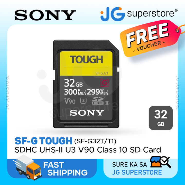 Sony SF-G TOUGH Series 32GB UHS-II SDHC / SDXC U3 V90 Class