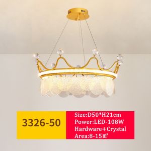 OSABO Led Gold Round K9 Crystal Pendant Ceiling Lamp Luxury Romance Light Fixture Home Decor For Kitchen Living Room Bedroom