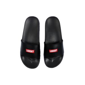 Sandal Slide Pria Wanita Slop Waterproof Langky Slide Flip SYSL Block Hitam