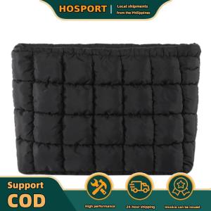 【HOSPORT】 Quilted Cosmetic Bag Puffy Travel Makeup Pouch with Zipper Makeup Organizer Storage Bag Solid Color for Women and Girls