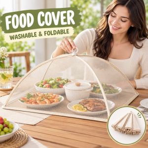 Foldable Mesh Food Cover Dustproof Insect Proof Washable Table Cover Outdoor Picnic Plate Guard