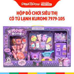 Hộp đồ chơi nhà bếp tủ lạnh xe đẩy Kuromi 7979-105 PeeKaPaw Toys