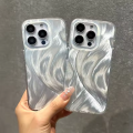 Case HOLOGRAM FEATHER "SILVER" INFINIX NOTE 40 40PRO 4G/5G 30 HOT 50 40 40i 30 30i 30 PLAY Smart 8 8PRO Luxury Softcase Motif Water AURORA Holo Glossy Hardcase Dreamy Shell Phone GLITTER Soft Slikon Silicone Laser Kilap White Back Hard Cover Pelindung Hp. 