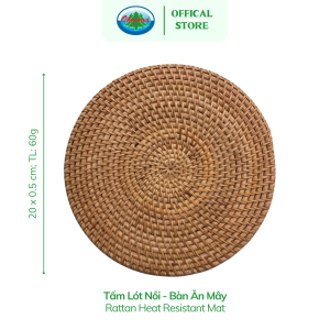 Tấm Lót Nồi - Bàn Ăn Mây Ohiama Rattan Heat Resistant Mat 13cm - 24cm Đồ Dùng Nhà Bếp Bàn Ăn VNXK