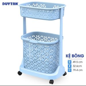 Kệ nhựa Duy Tân Kệ Bông - Kệ giặt đồ đa công năng 2 Tầng Có Bánh Xe di chuyển