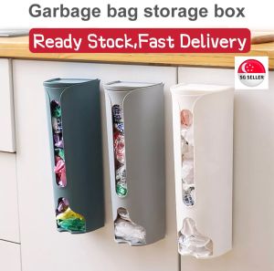 [SG SELLER]Kitchen Wall-Mounted Supermarket Plastic Bags Shopping Bags Finishing Storage Box Garbage Bags Shelves