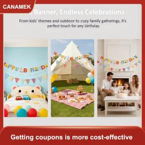 【CANAMEK】 Sinh Nhật Biểu Ngữ Thiết Lập Và 1 Chuỗi Đèn Treo Cờ Đảng Trang Trí Nguồn Cung Cấp Đầy Màu Sắc Cho Trẻ Em Người Lớn