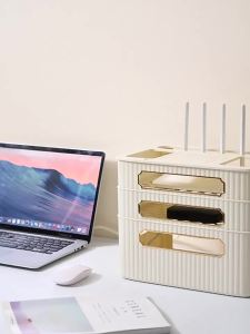 Simple router storage box home TV set-top box storage rack power strip line sorting storage box