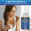 Fish Oil 3600 mg Soft-Gels omega 3 supplement with EPA & DHA for Brain Heart Joints Skin and Immune Support 120pcs Minyak Ikan 3600 Mg Suplemen Omega 3 Gel Lembut dengan EPA & DHA untuk Sendi Jantung Otak Kulit dan Dukungan Kekebalan Tubuh. 