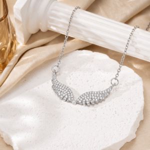 SQMETR Bạc/Vàng Dây chuyền dây hình cánh Pha lê Lấp lánh Dây chuyền xương quai xanh cánh thiên thần Sang trọng Dây xích có thể điều chỉnh độ dài. dây chuyền đá zircon dành cho phụ nữ