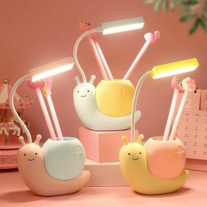 Đèn Học Hình Ốc Sên- Đèn Học Chống Cận đèn học chống cận sạc usb đèn học mini để bàn kèm ống cắm bút