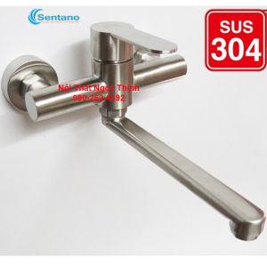 [SALE RẺ][CHẤT LƯỢNG CAO] Vòi rửa chén bát nóng lạnh Inox 304 âm tường cần xoay 360 độ Sentano STN409