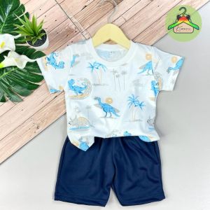 Setelan Baju Anak Laki-Laki DINO BLUE 1-4 Tahun
