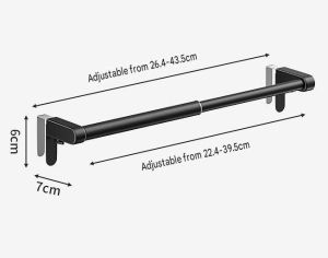 💟SOLUTION65💟 Adjustable Punch-free Towel Rack Cabinet Door Towel Hanger Towel Rod Holder Rag Hanger Towel Bar Towel Rack / Expandable Cabinet Door Towel Rack / Retractable Cabinet Door Towel Rack / Towel Hook / Kitchen Towel Holder / Kitchen Towel Rack