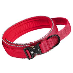 OUTOPEN Adjustable Pet Dog Collar Polyester Fiber Comfortable Dog Training Collar Pet Products with Metal Buckle Pet Reflective Collar for Medium Large Dog
