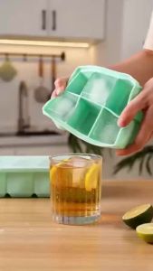 Khuôn Làm Đá Silicon Mềm Frozen Khay Đá Hộp Đá Lớn Vuông Lớn Đá Dung Tích Lớn Hộp Bảo Quản