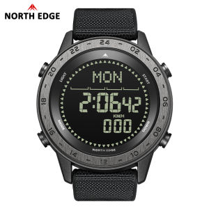 NORTH EDGE TANK 3 Mens Outdoor Watch EDC Gear Compass Waterproof 50M Metronome Pedometer Stainless Steel Case Alarm Stopwatch Countdown Military Style Digtal Watch Sports Watch