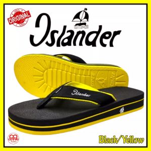 Islander Black/Yellow Mens non-slip rubber soles 100% Authentic and Original colored slippers (Makapal)