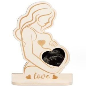 HOUCHU DIY Ultrasound Photo Frame Baby Ultrasound Handicraft Baby Ultrasonic Stand Sign Durable Handmade Wooden Pictures Frame Family