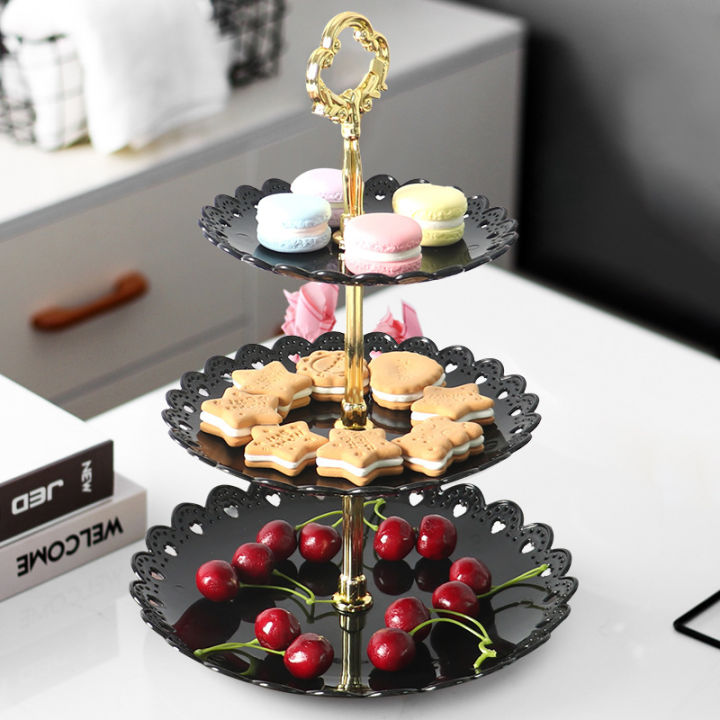 Layers Wedding Cake Plate Stand Dessert Fruits Vegetable Placed