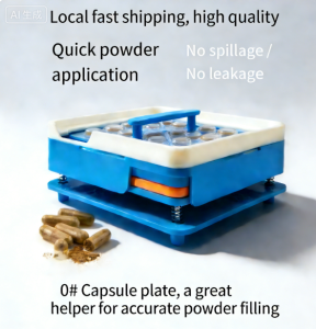 O-New 100 Holes Blue Manual Capsule Filling Machine #0 Pharmaceutical Capsules Maker DIY Medicine Herbal Powder Filler