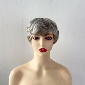 Wig lady middle-aged and elderly short curly hair European and American layered curl wig short hair headgear