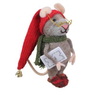 ตุ๊กตาหนูโมเดลตัวจิ๋วสักหลาดขนแกะตัวการ์ตูนคริสต์มาสสำหรับตกแต่งบ้านหรืองานปาร์ตี้ตามธีม