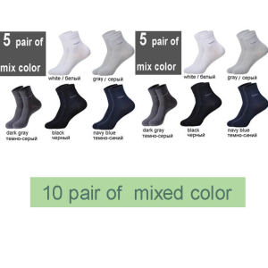 10Pairs/Lot Men Bamboo Socks Brand Comfortable Breathable Casual Business Mens Crew Socks High Quality Guarantee Sox Male Gift