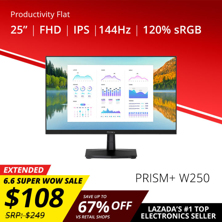 PRISM+ W250 | 25" IPS 144Hz Productivity Monitor Gaming Monitor [1920 x 1080]