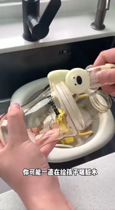 ฝาถ้วยมีช่องว่างเครื่องมือทำความสะอาดขวดเก็บอุณหภูมิแปรงทำความสะอาดอเนกประสงค์เครื่องมือที่มีประสิทธิภาพคราบปากแข็ง