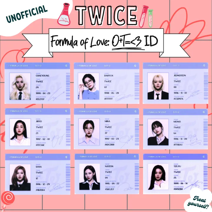 TWICE 3RD ALBUM Formula of Love : O+T = <3 RANDOM SCIENTIST ID