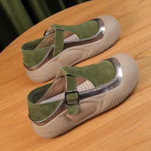 Summer Thick-soled Heightened Sandals Womens Toe Mint Mambo New Hollow Breathable Casual Retro Single Shoes