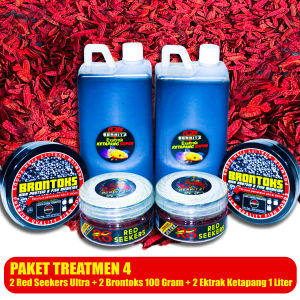 BERRITZ Paket Treatmen D- 2 Botol Red Seekers Ultra 2 Botol 100Gr Brontoks2 Ektrak Ketapang 1Liter