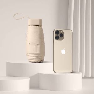 MINI 5folding Automatic Folding Umbrella Original Fiber Bone Pocket Umbrella Windproof UV Protection