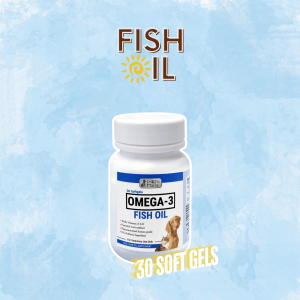 Pro-Strength Omega 3-K9 Fish Oil 30 Soft Gels Supplement For Dogs and Cats For Healthy Skin and Immune System